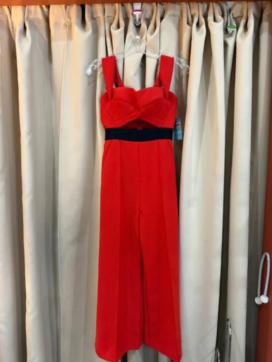 Self Portrait Orange Jumpsuit Playsuit Size 2 - Picture 2 of 7